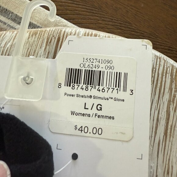 MOUNTAIN HARDWEAR POWER STRETCH STIMULUS GLOVE WOMEN'S LARGE BLACK TOUCHSCREEN - Picture 9 of 10